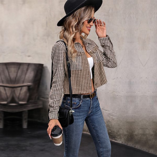 Classic Houndstooth Fall/Winter Jacket for Women