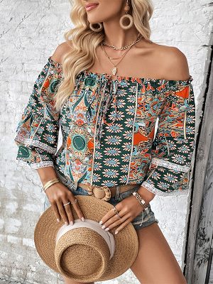 Chic Floral Print Women's Shirt