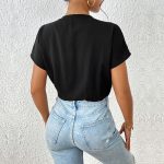 Black Short Sleeve Jumpsuit for Women