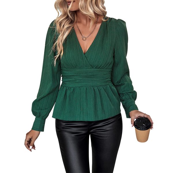 Chic V-neck Fall Shirt