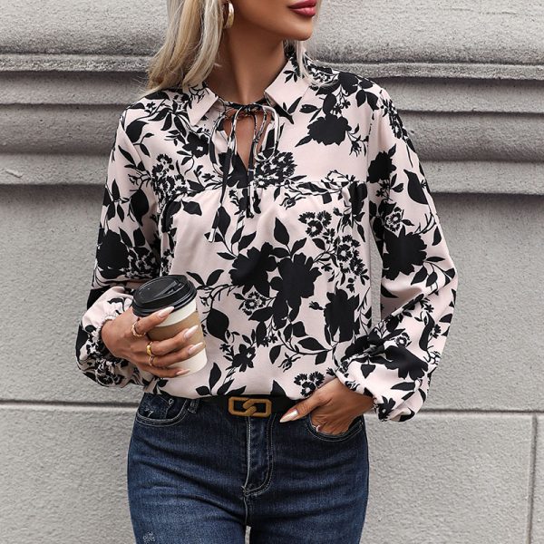 French Printed Shirt - Women's Autumn Fashion