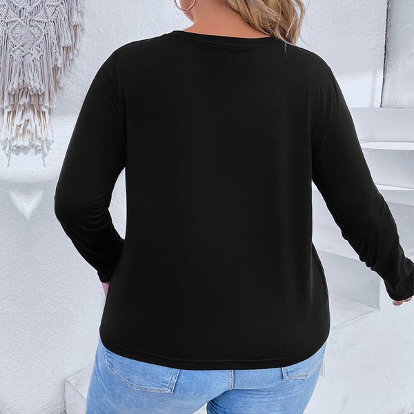 Christmas Long-Sleeved T-Shirt - Plus Size Autumn