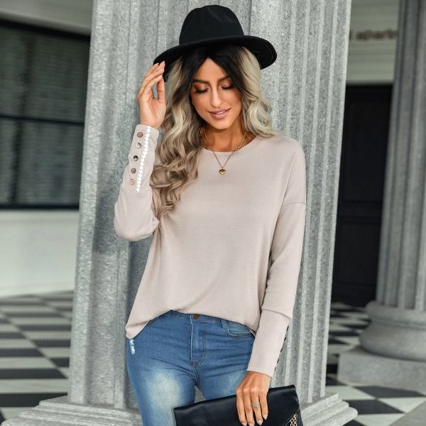 Effortless Style: Loose-Fitting Solid Color Women's T-Shirt