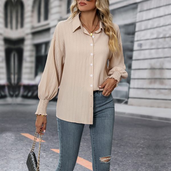 Solid Color Long Sleeve Shirt for Women