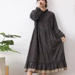 Floral Lace Loose Fitting Dress for Women