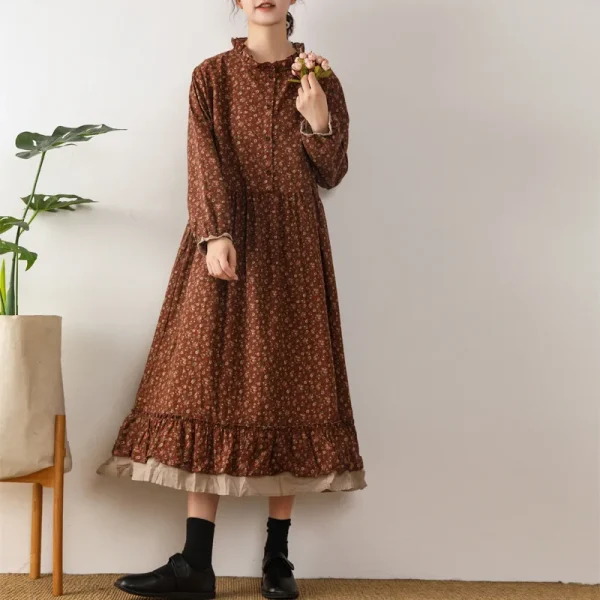 Floral Lace Loose Fitting Dress for Women