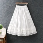 Summer Literary Elastic Waist Cotton Linen Skirt