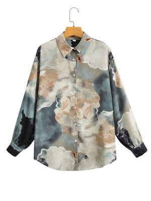 Artistic Vibes: Retro Oil Painting Print Shirt"