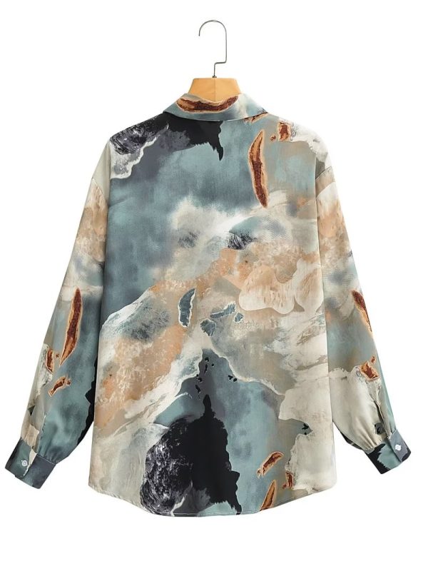 Artistic Vibes: Retro Oil Painting Print Shirt"