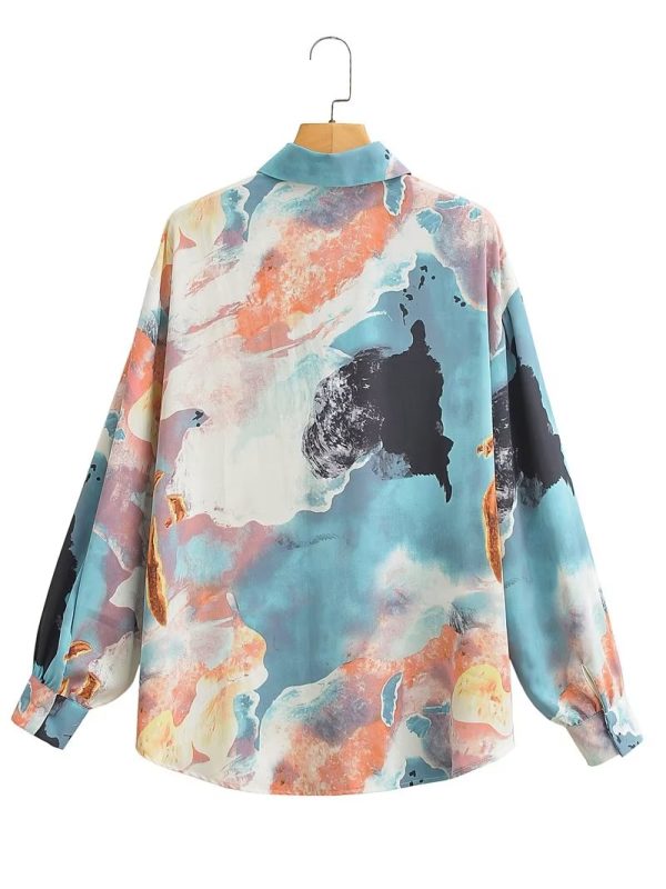 Artistic Vibes: Retro Oil Painting Print Shirt"