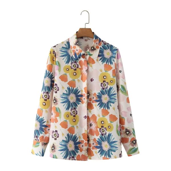 Floral Print Long-Sleeved Shirt for Stylish Autumn