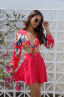 Women's Elegant Holiday Printed Skirt Suit: Spring & Summer