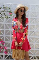 Women's Elegant Holiday Printed Skirt Suit: Spring & Summer