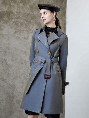 Spring Autumn Elegant Double-Breasted Trench Coat