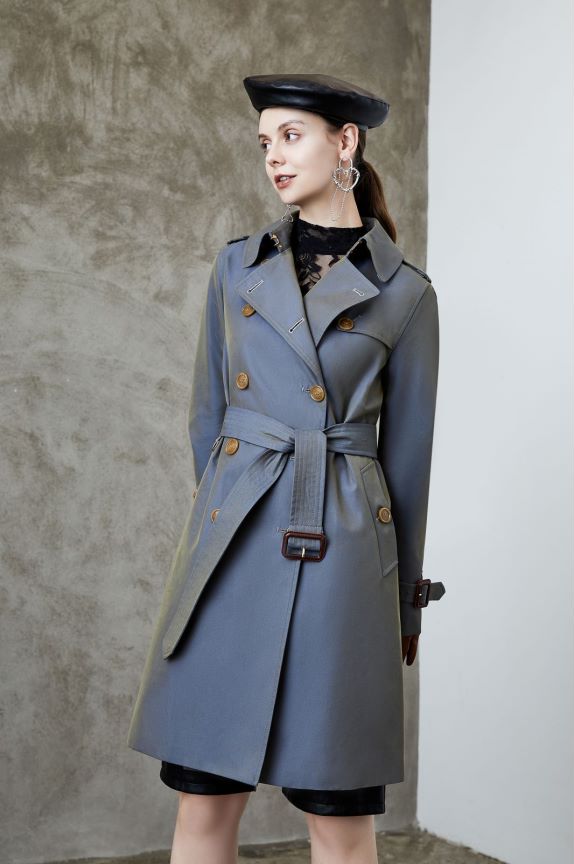 Spring Autumn Elegant Double-Breasted Trench Coat