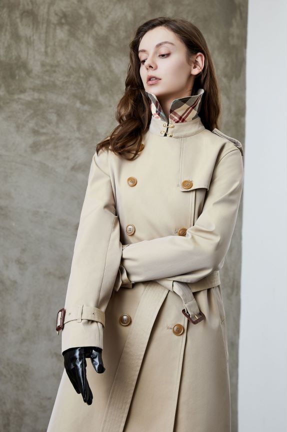 Spring Autumn Elegant Double-Breasted Trench Coat