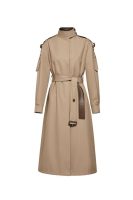 Gracekelly Leather Patchwork Trench Coat