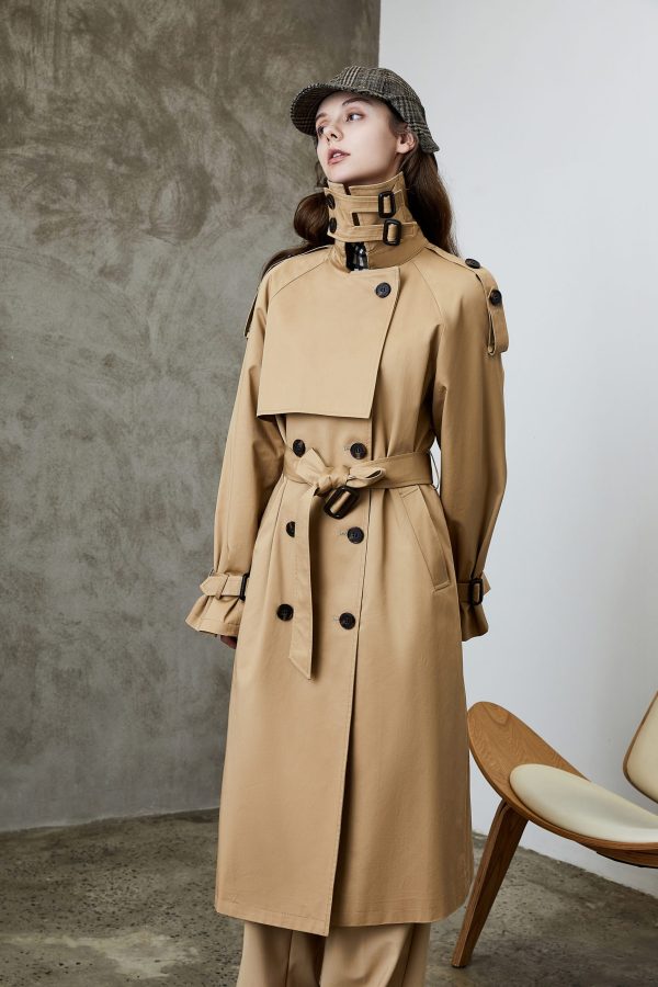 Korean Overknee Waist-Control Trench Coat