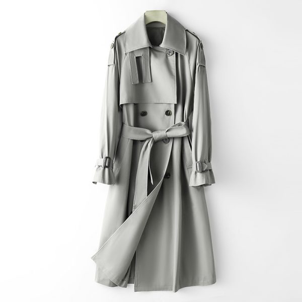 Korean Overknee Waist-Control Trench Coat