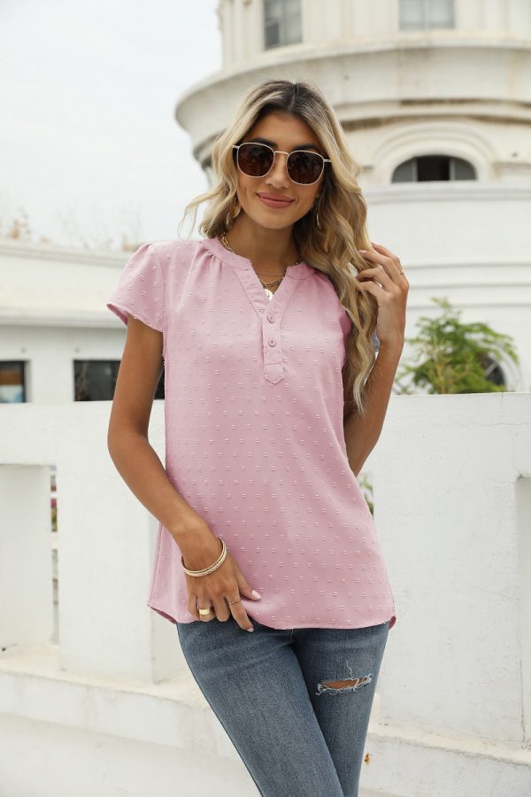 Chic Jacquard Chiffon Shirt: Summer Comfort