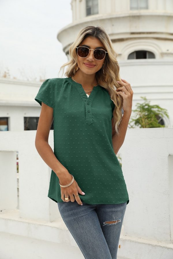 Chic Jacquard Chiffon Shirt: Summer Comfort