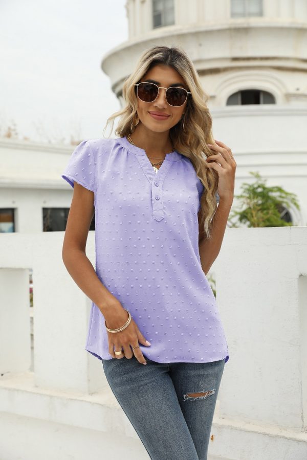 Chic Jacquard Chiffon Shirt: Summer Comfort