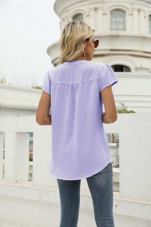 Chic Jacquard Chiffon Shirt: Summer Comfort