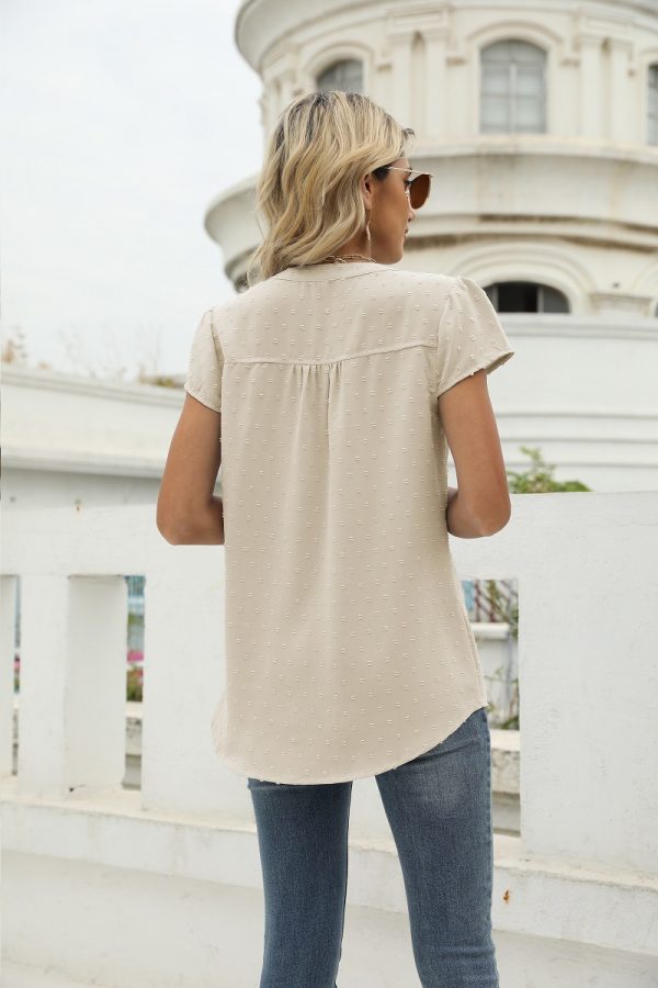 Chic Jacquard Chiffon Shirt: Summer Comfort