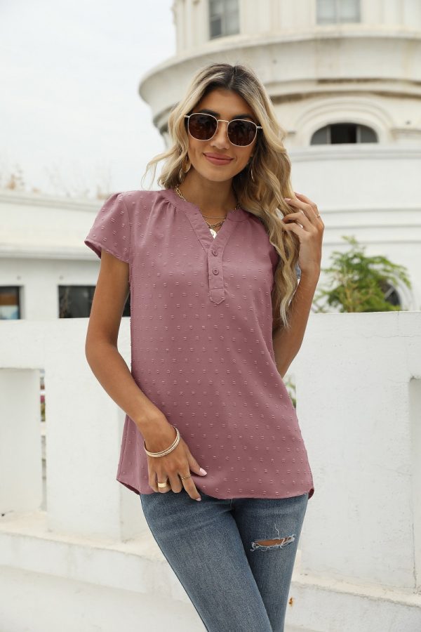 Chic Jacquard Chiffon Shirt: Summer Comfort