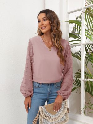 Chic V-Neck Chiffon Shirt: Stylish Spring/Summer Wear