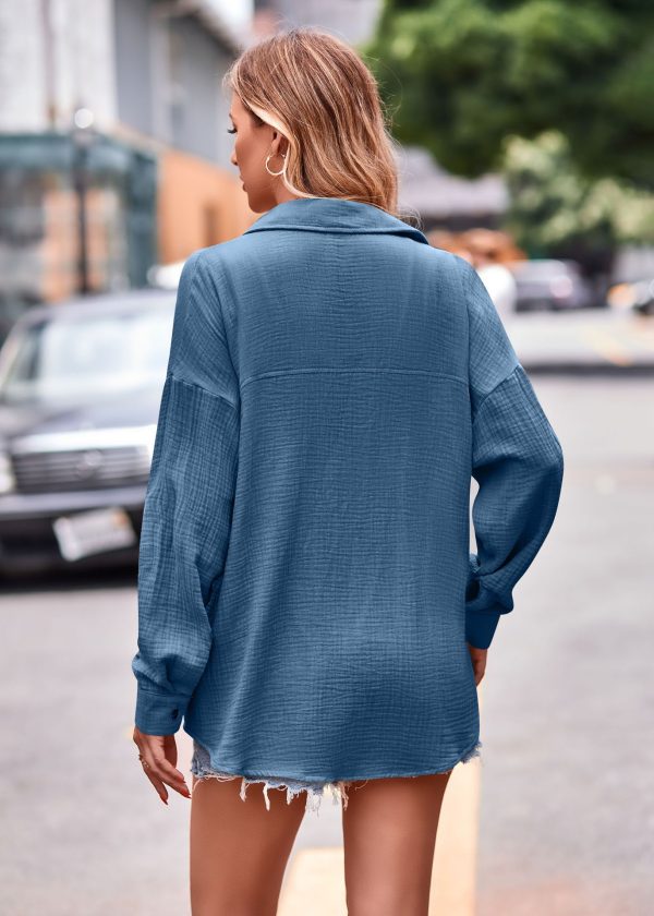 Cozy Comfort: Casual Pocket Loose Long Sleeve Shirt