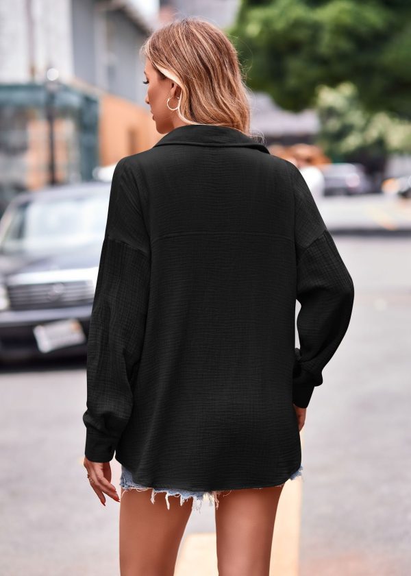 Cozy Comfort: Casual Pocket Loose Long Sleeve Shirt