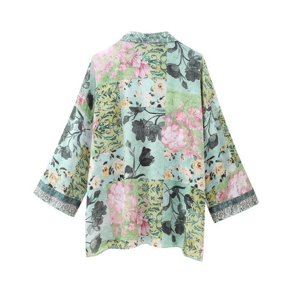 Spring Floral Print Loose Shirt: Effortless Elegance