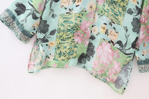 Spring Floral Print Loose Shirt: Effortless Elegance