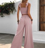 Camisole Wide Leg Pants Two Pieces Casual Set Sweet Spicy