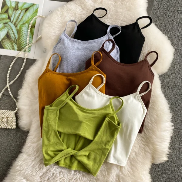 Ethical Crop Top: Strap Cami, Solid Color