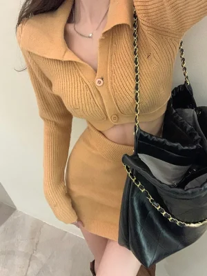 2022-Autumn-Knitted-Dress-Women-Casual-Long-Sleeve-2-Piece-Dress-Set-Korean-Style-Elegant-Y2k-1