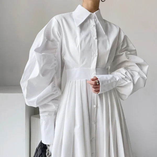 Vintage Oversized Pleated Dress