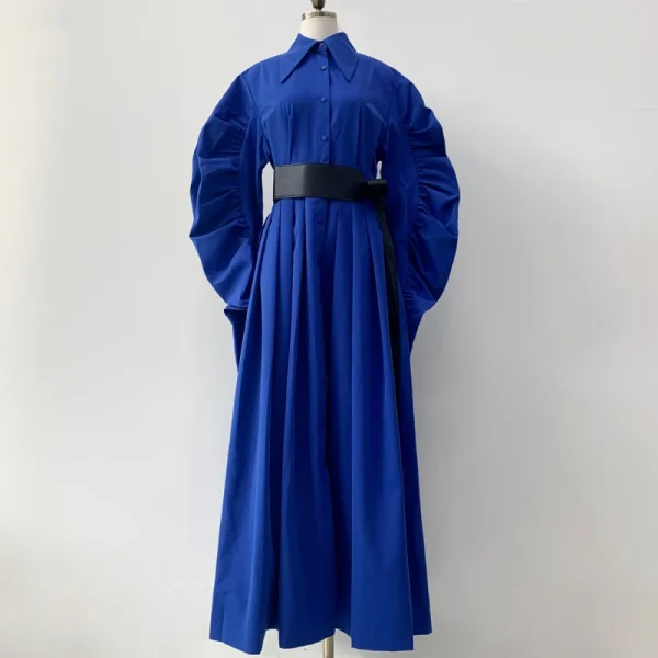 Vintage Oversized Pleated Dress