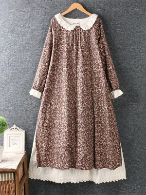 2023-Japanese-Embroidery-Cotton-And-Linen-Flower-Loose-Long-sleeved-Dress-Midi-Dress-1