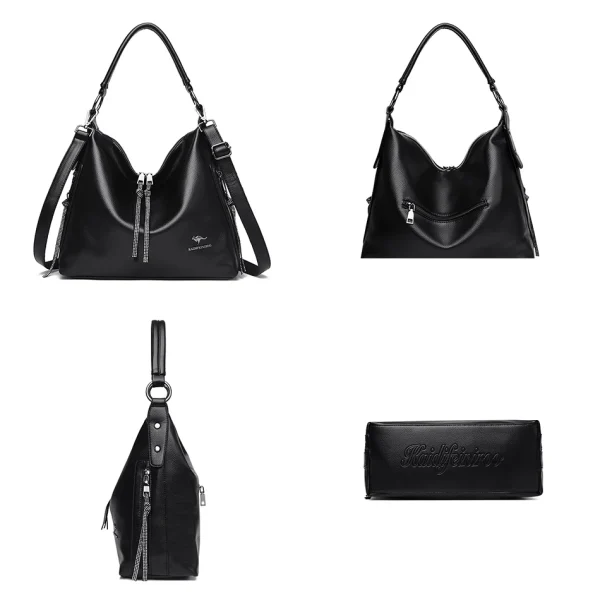 High Quality Ethical Leather Shoulder Bag: Chic & Spacious