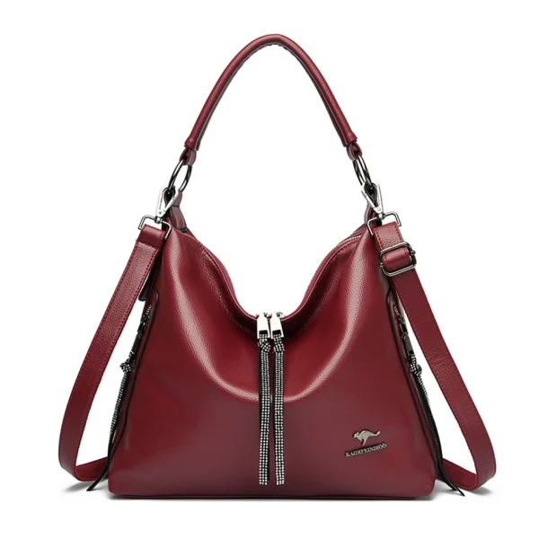 High Quality Ethical Leather Shoulder Bag: Chic & Spacious