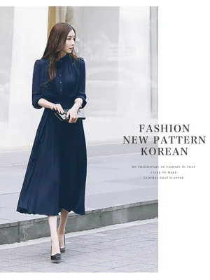 Autumn-Long-Sleeve-Pleated-Dress-2022-Women-Elegant-Midi-Dress-Office-Ladies-Vintage-Dresses-with-Belt-1
