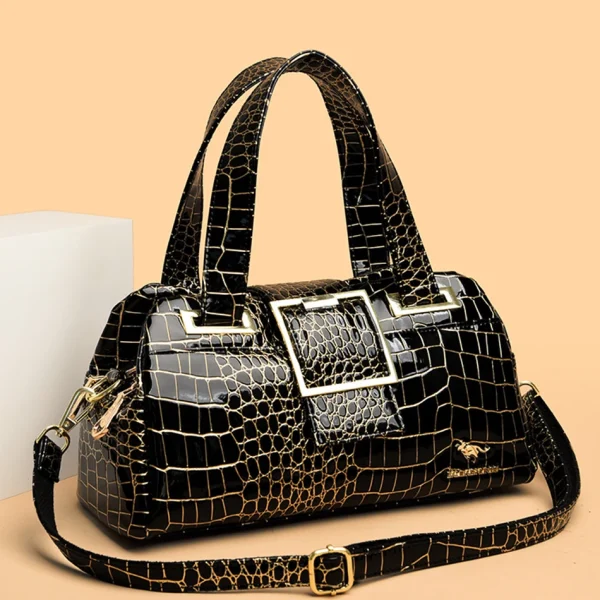 Chic Eco Croc Handbag: Multi-Pocket Tote