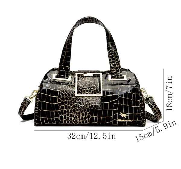 Chic Eco Croc Handbag: Multi-Pocket Tote