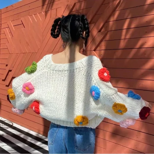 Kawaii Flower Eco Cardigan: Harajuku Y2K