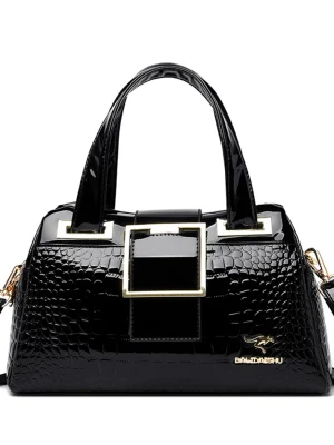 Luxury Chic Eco Handbag: Croc Pattern Crossbody