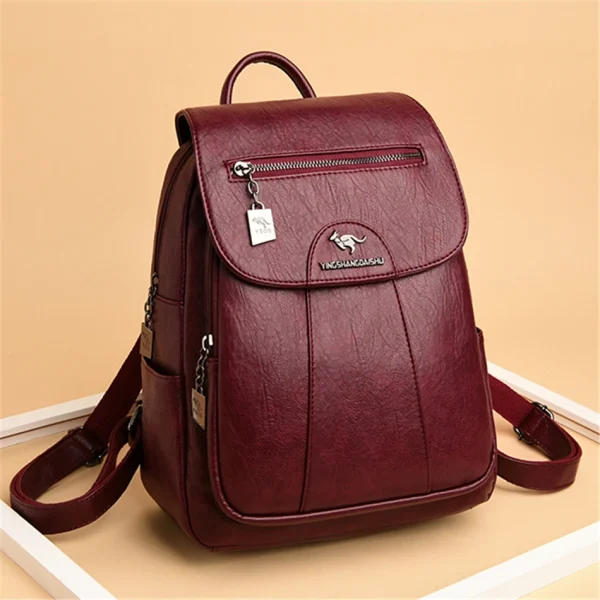 Women Soft Leather Backpacks Casual Female Shoulder Crossbody Bags