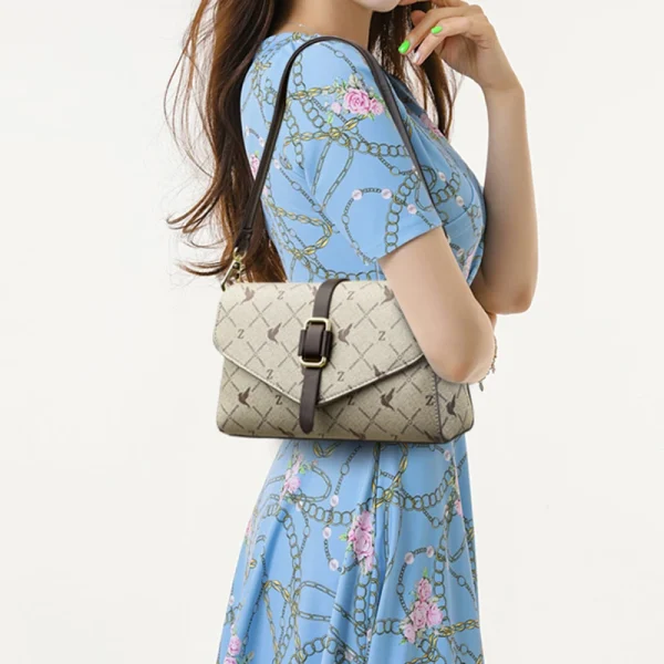 High Quality Eco Chic Print Crossbody Bag, PU Leather