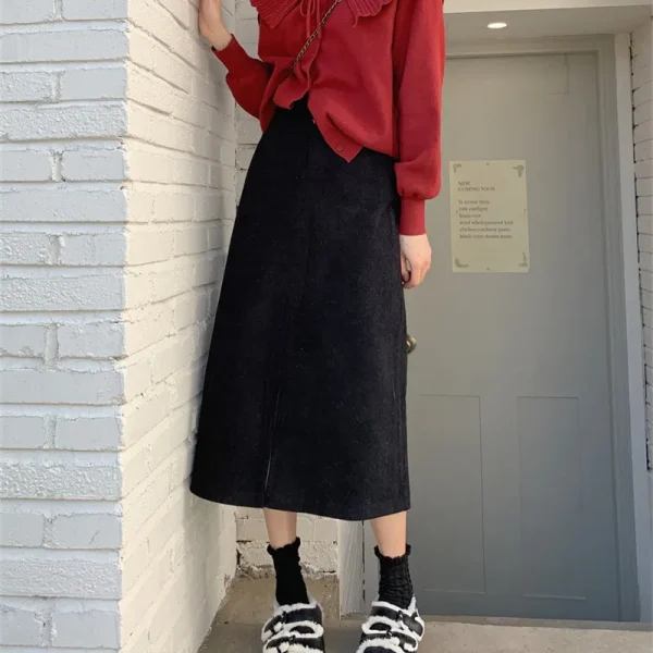 Ethical Corduroy Split Skirt